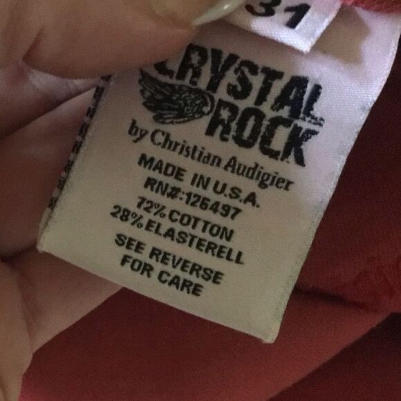 Vtg. Y2k CRYSTAL ROCK by Christian Audigier Denim Jeans Embroidery size 31 - Picture 10 of 10